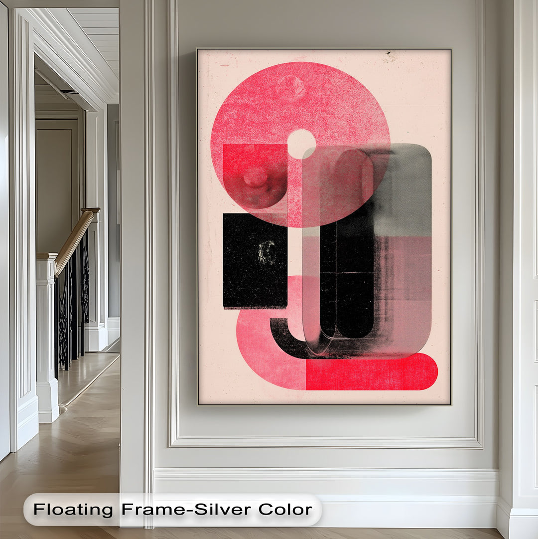 Red Echo – Abstract Geometric Canvas Print