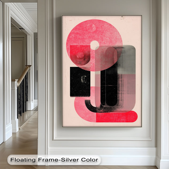 Red Echo – Abstract Geometric Canvas Print