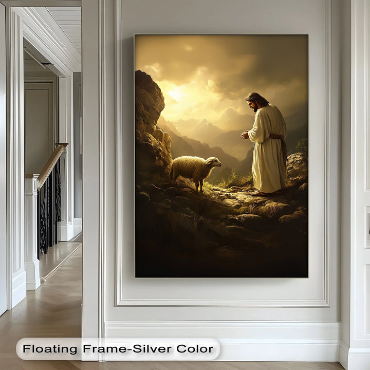 Let hope return home with this soul-stirring canvas painting of the Good Shepherd.

