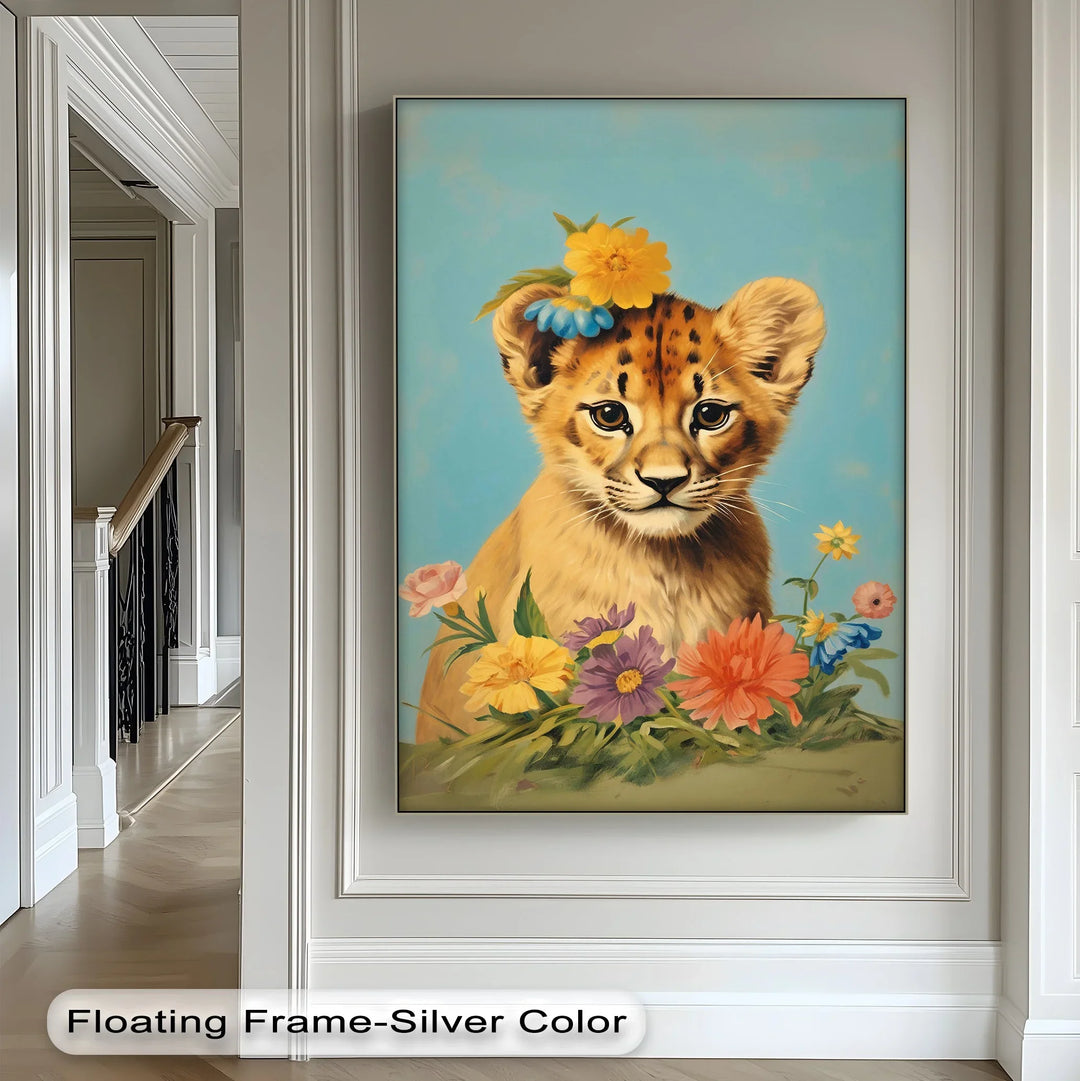 Blossom Crowned Cub – Animal Canvas Print - MyPhotoStation