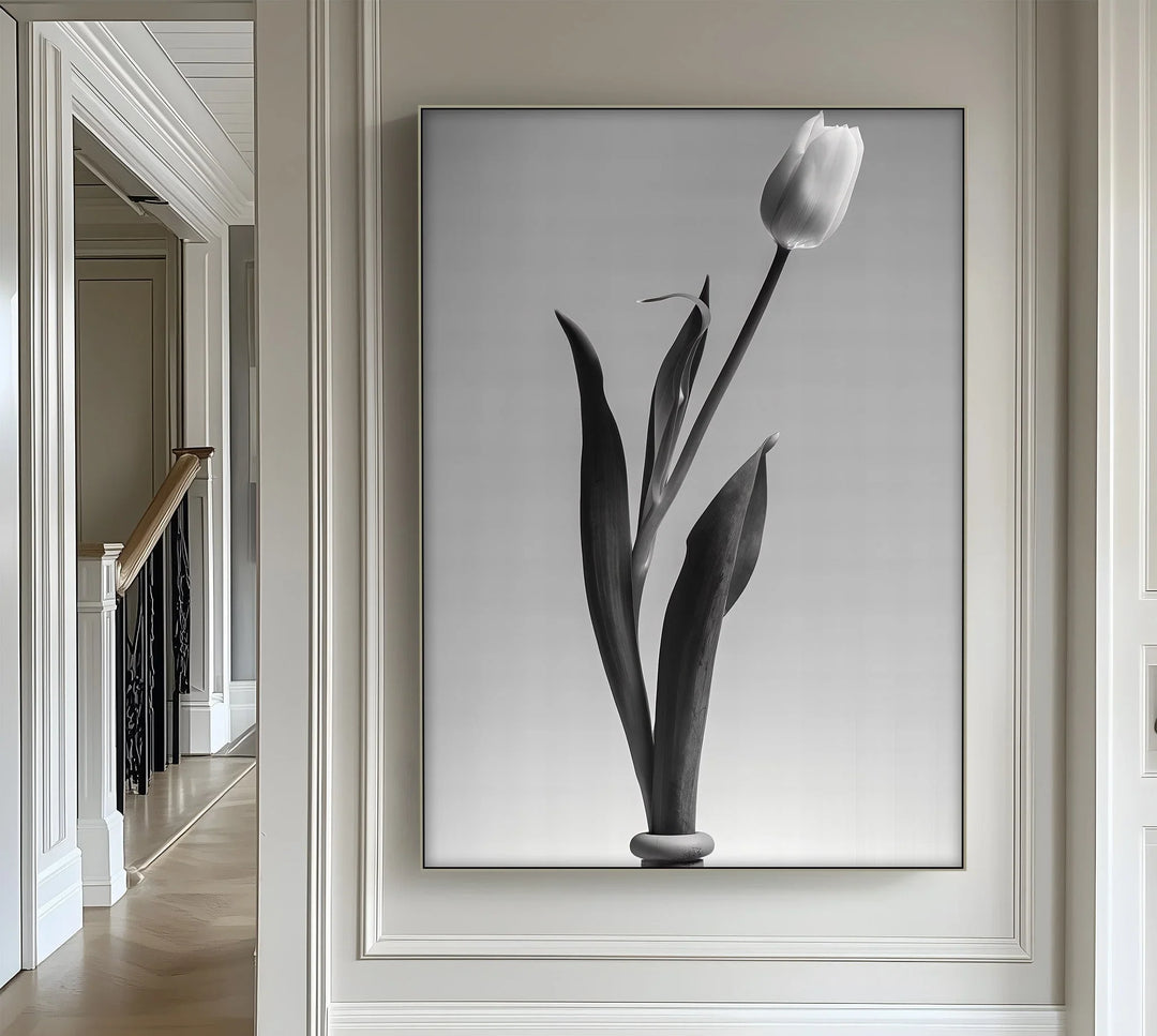 Tall Elegance – Single Tulip Minimalist Canvas Prints - MyPhotoStation