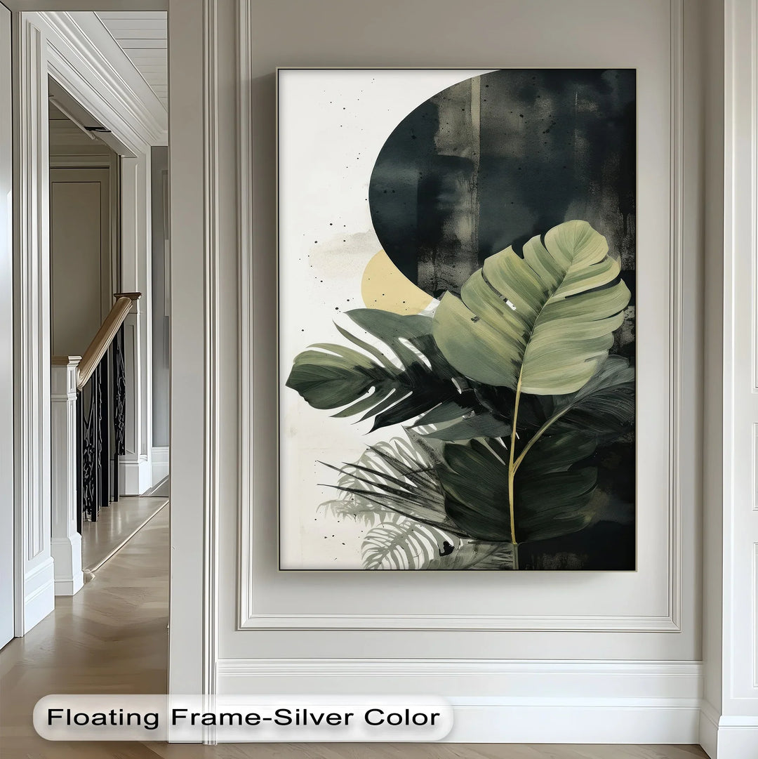 Tropical Eclipse – Modern Monstera Leaf Canvas Print - MyPhotoStation