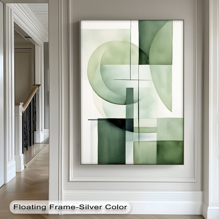 Soft Geometry in Sage – Minimalist Abstract Canvas Print