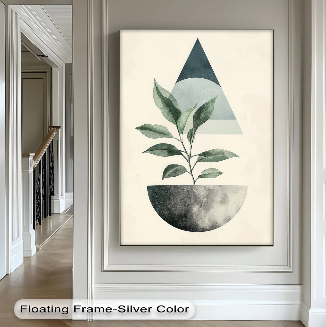 Modern Harmony – Geometric Plant Abstract Canvas Print - MyPhotoStation