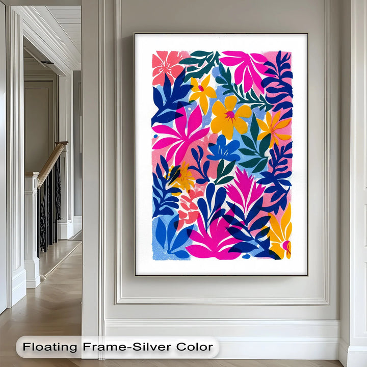 Tropical Bloom Explosion – Colorful Floral Abstract Canvas Print - MyPhotoStation