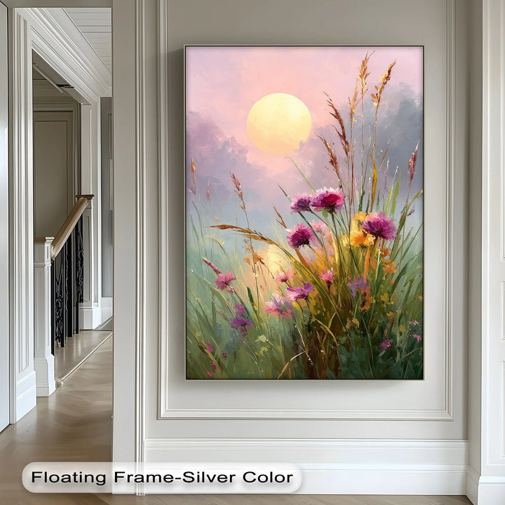Wildflower Meadow at Dusk – Sunset Landscape Canvas Print - MyPhotoStation