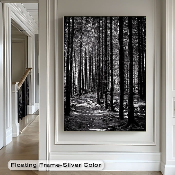 Whispers of the Woods – Black & White Forest Canvas Prints
