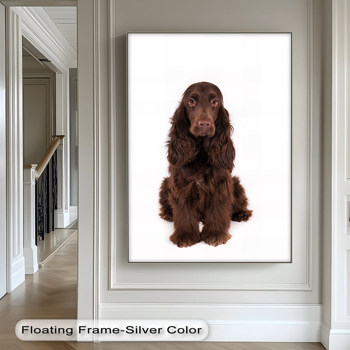 Chocolate Spaniel Portrait – Realistic Dog Canvas Print