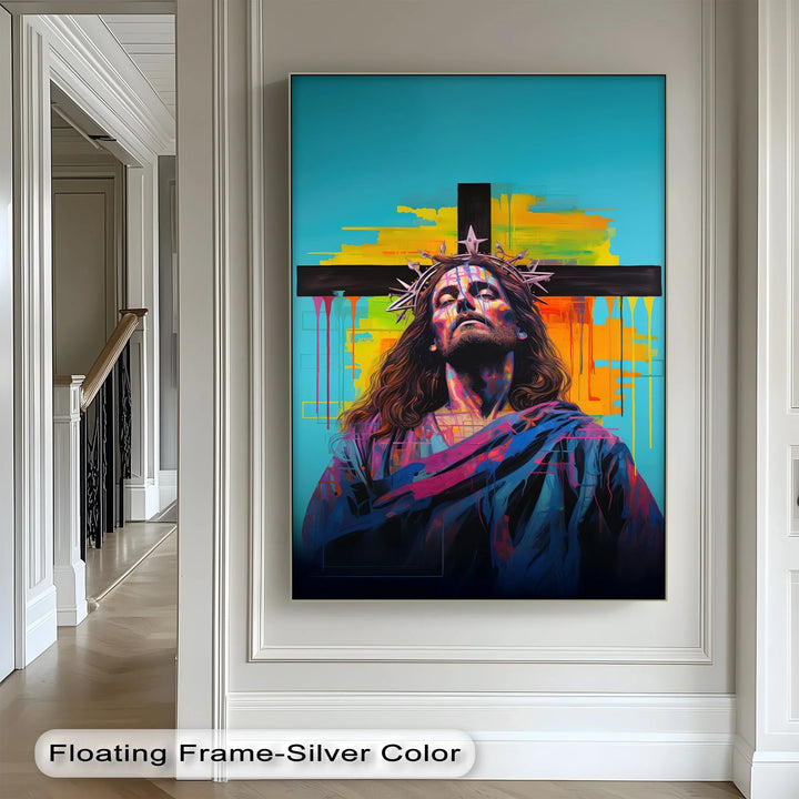 Crowned in Light – Jesus Graffiti-Style Canvas Prints - MyPhotoStation