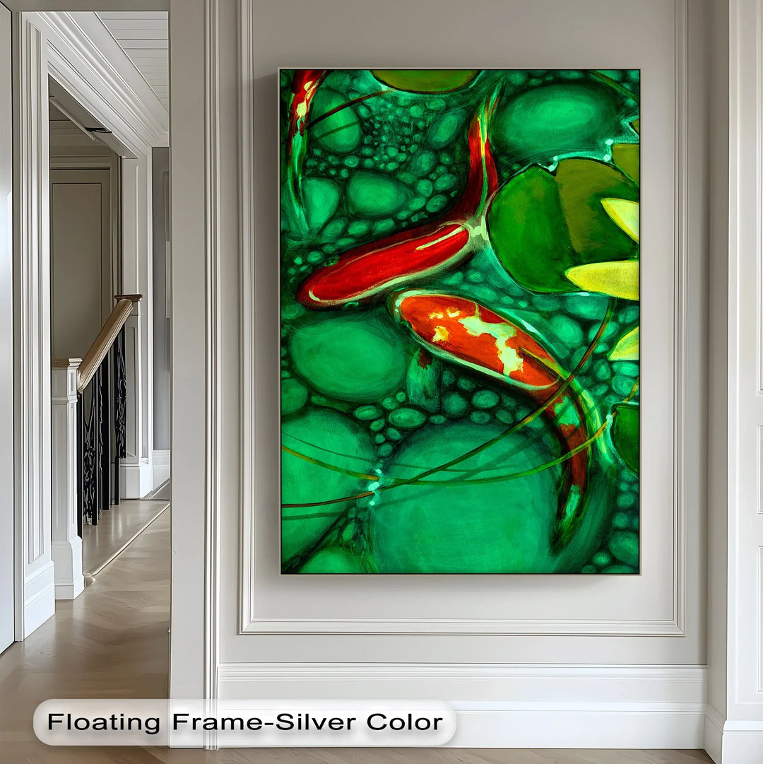 Koi Serenity – Abstract Fish Pond Canvas Print - MyPhotoStation