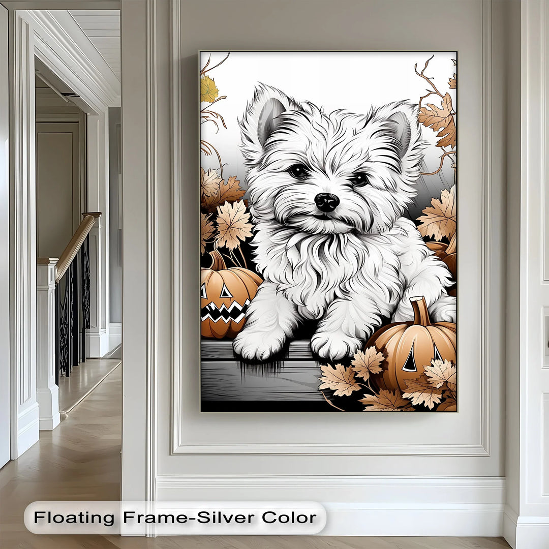 Pumpkin Pup Charm – Halloween Dog Illustration Puppies Canvas Print - MyPhotoStation
