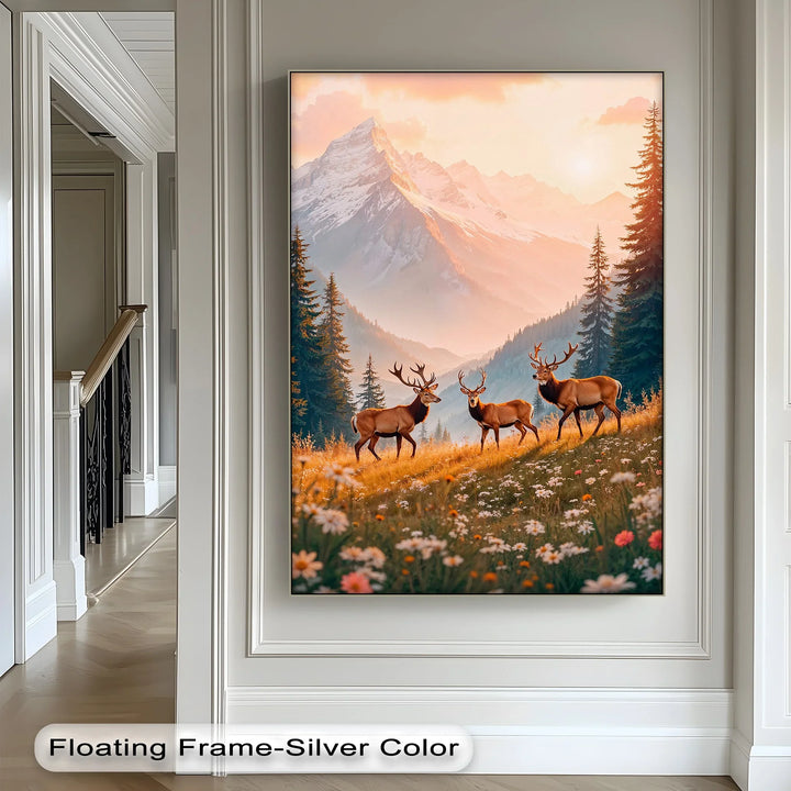 Majestic Elk in Alpine Meadow – Animal Canvas Print - MyPhotoStation