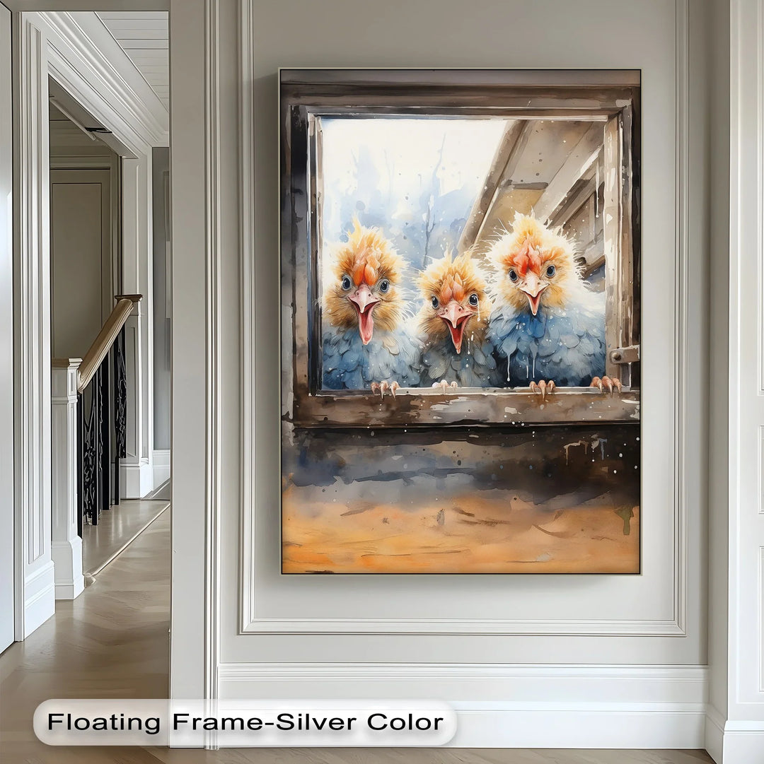 Curious Chicks at the Window – Animal Canvas Print - MyPhotoStation