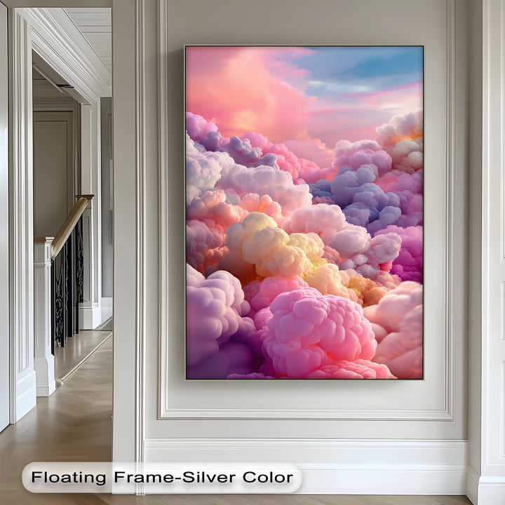 Cotton Sky Mirage – Dreamlike Pastel Cloudscape Canvas Print