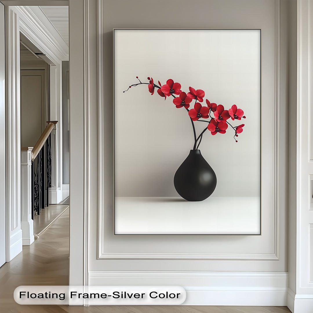 Floral Minimalism – elegant orchid canvas print with neutral background

