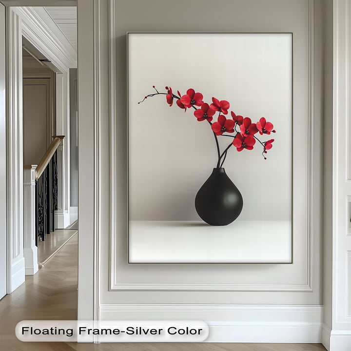 Floral Minimalism – elegant orchid canvas print with neutral background

