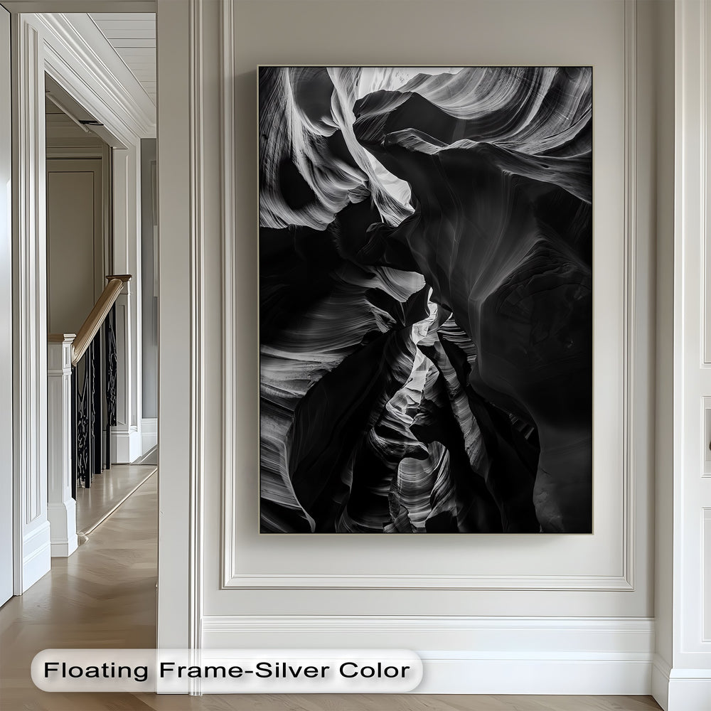 Perfect for modern spaces, this abstract canvas print evokes deep canyon textures and raw elegance.

