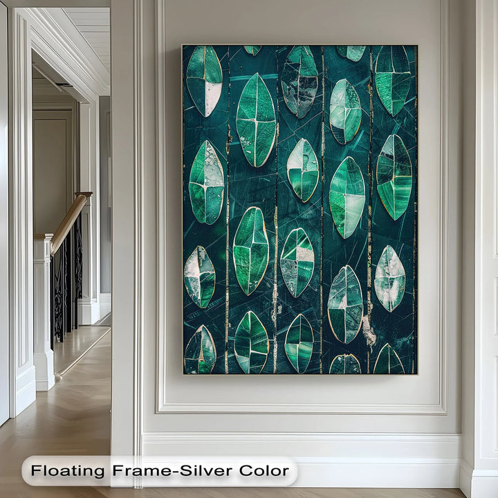 Emerald Leaf Mosaic – Abstract Botanical Canvas Print - MyPhotoStation