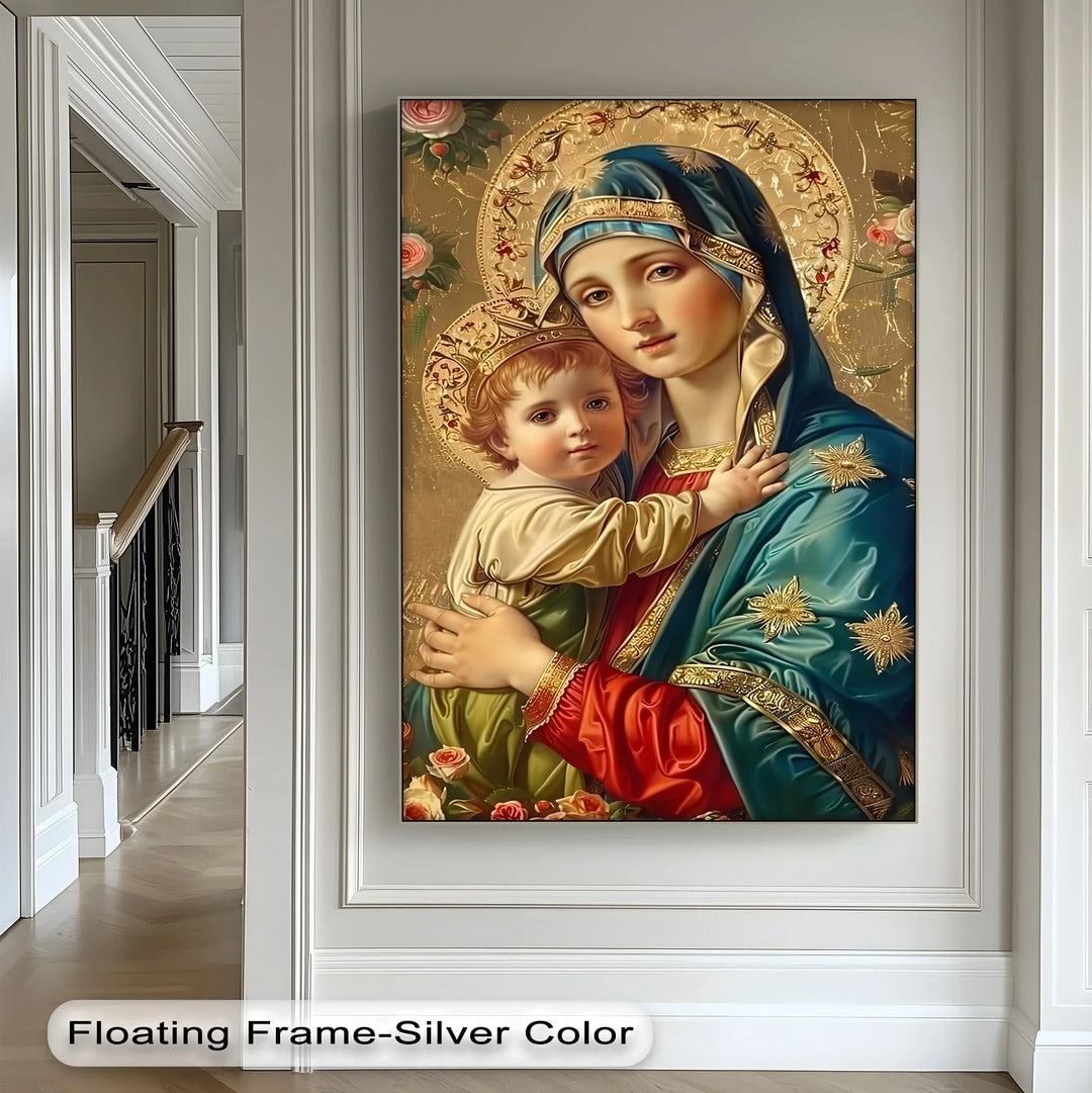 Holy Madonna and Child – Sacred Icon Style Canvas Print - MyPhotoStation