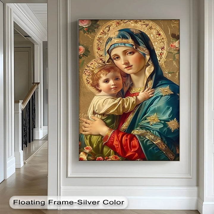 Holy Madonna and Child – Sacred Icon Style Canvas Print - MyPhotoStation