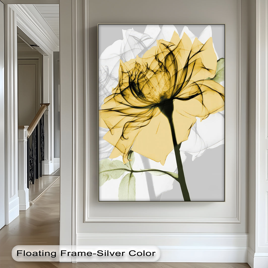 Winterliche Ruhe – Japanische Frau im blauen Kimono, Leinwanddruck | Gerahmtes Kunstwerk