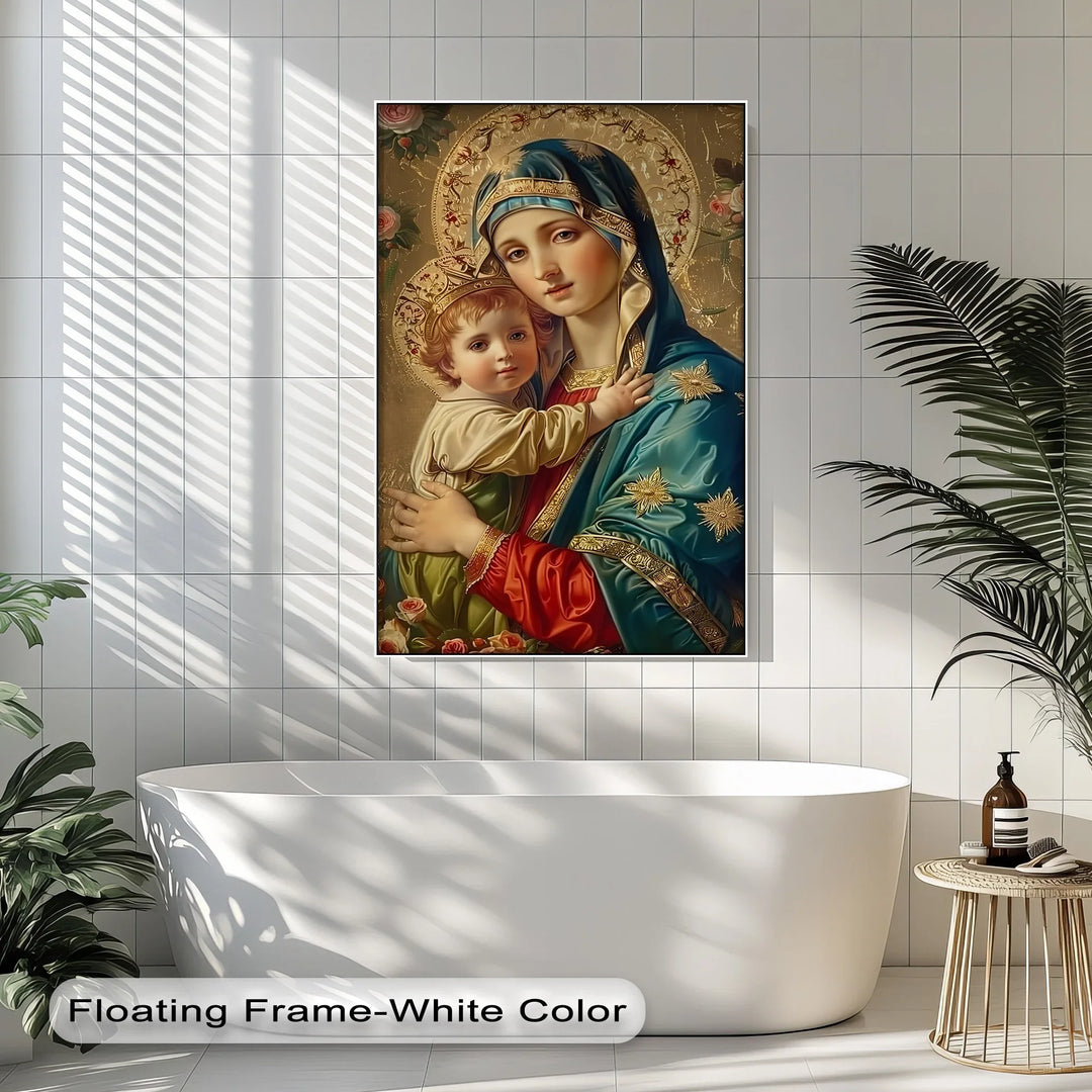 Holy Madonna and Child – Sacred Icon Style Canvas Print - MyPhotoStation