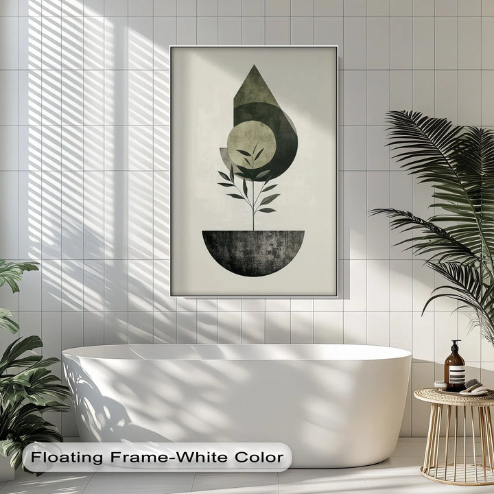 Minimalist Growth – Geometric Plant-Inspired Canvas Print - MyPhotoStation