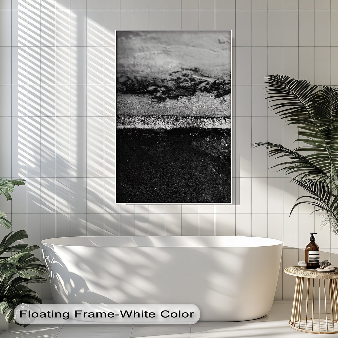 A bold interplay of light and grain emerges in this modern photo canvas abstraction.

