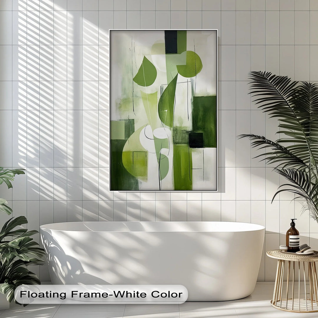 Verdant Geometry – Abstract Leaf-Inspired Canvas Print - MyPhotoStation