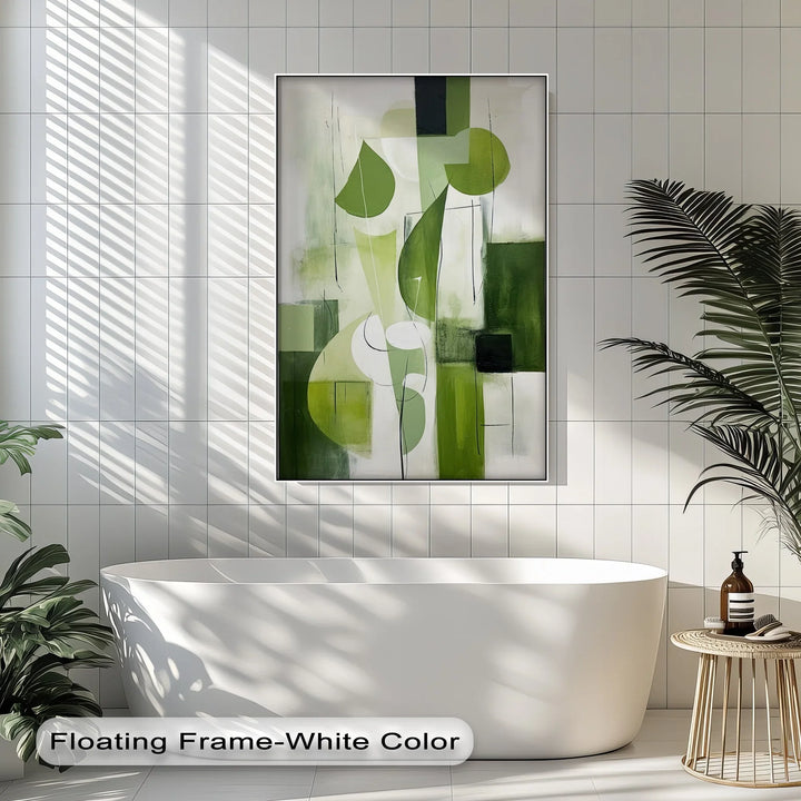 Verdant Geometry – Abstract Leaf-Inspired Canvas Print - MyPhotoStation