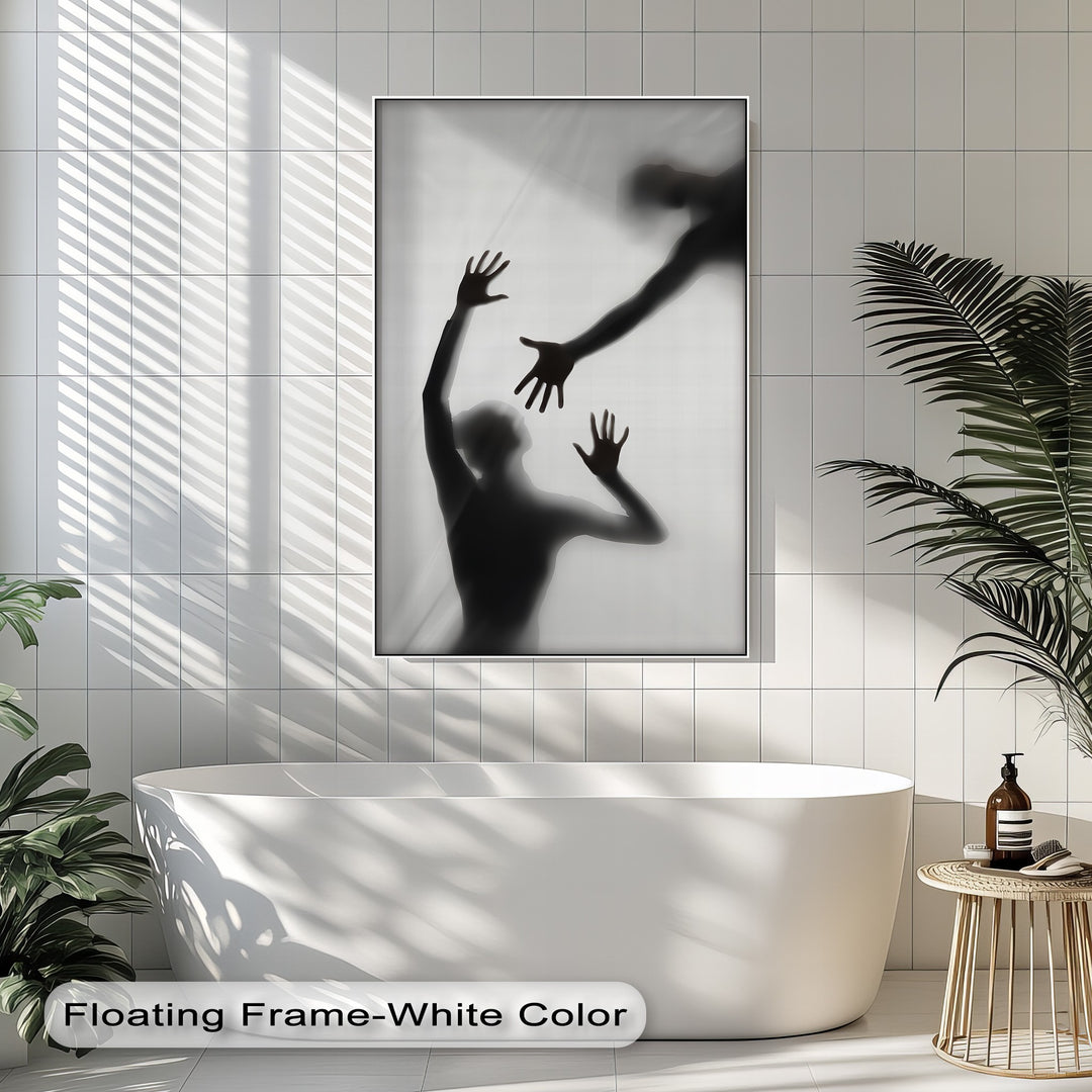Add modern drama to your space with this high-contrast, emotional canvas painting.

