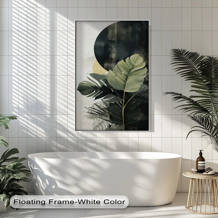 Tropical Eclipse – Modern Monstera Leaf Canvas Print - MyPhotoStation