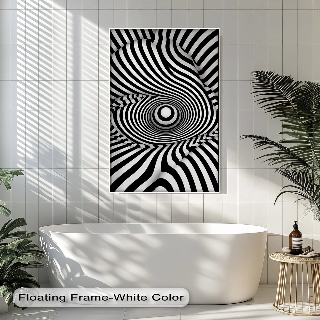 Vortex Wave Illusion – Black & White Canvas Print - MyPhotoStation