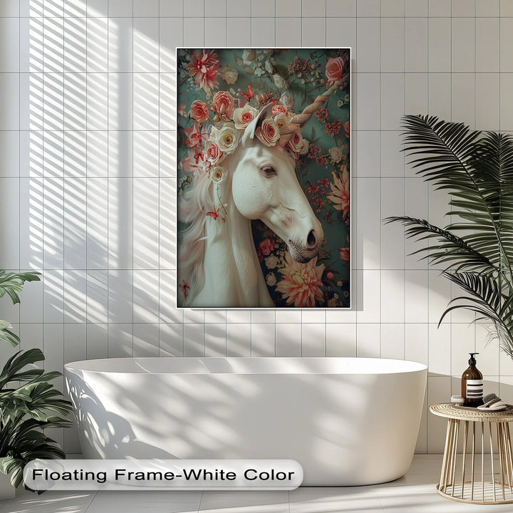 Romantic Fantasy Portrait with Roses and Butterflies - Animal Canvas Print - MyPhotoStation