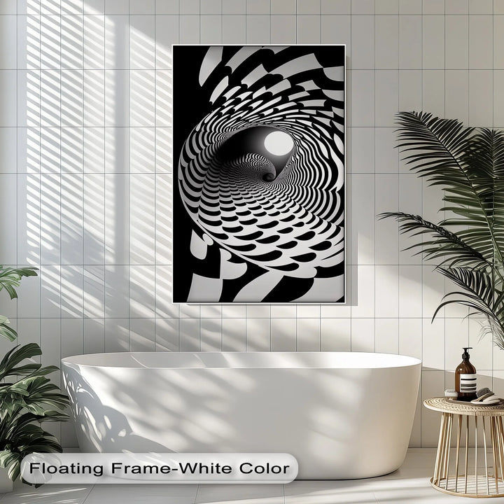 Hypnotic Spiral Tunnel – Black & White Canvas Print - MyPhotoStation