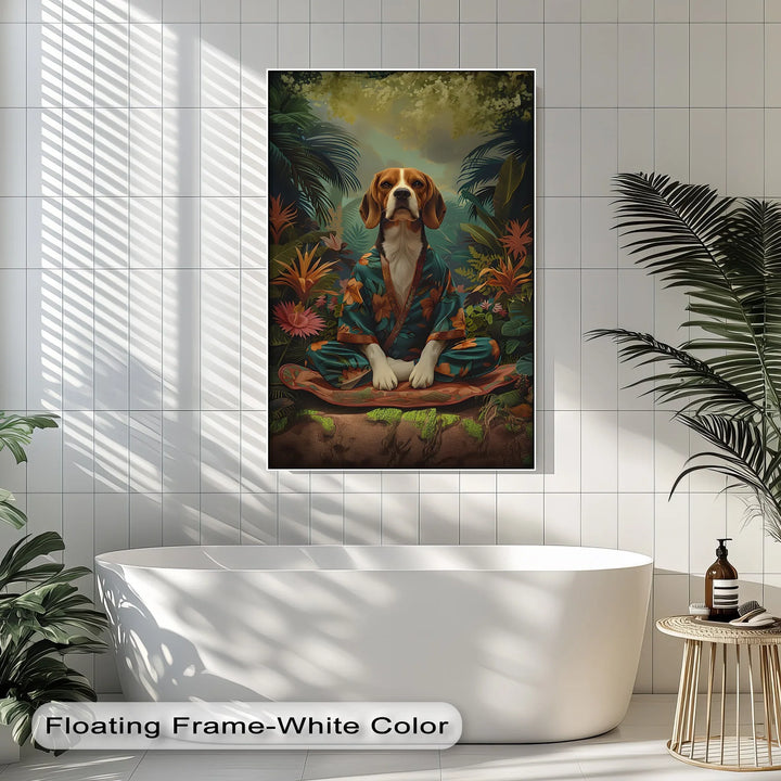 Jungle Zen Beagle – Tropical Meditation Dog Portrait Puppies Canvas Print - MyPhotoStation