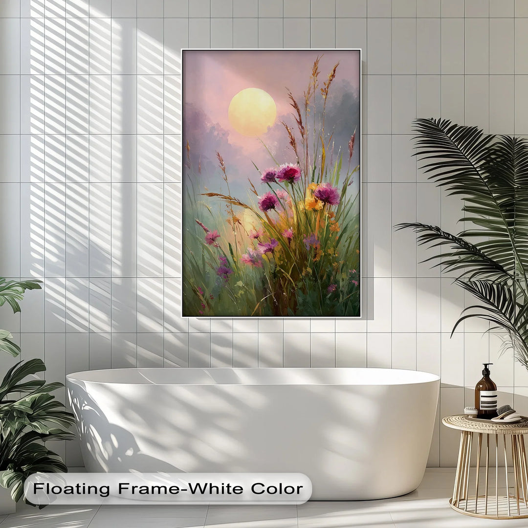 Wildflower Meadow at Dusk – Sunset Landscape Canvas Print - MyPhotoStation