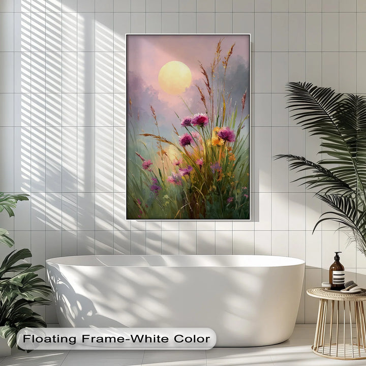Wildflower Meadow at Dusk – Sunset Landscape Canvas Print - MyPhotoStation