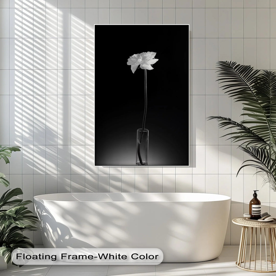 Solitary Grace – White Flower in Vase Canvas Prints - MyPhotoStation
