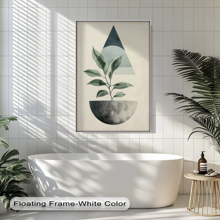 Modern Harmony – Geometric Plant Abstract Canvas Print - MyPhotoStation