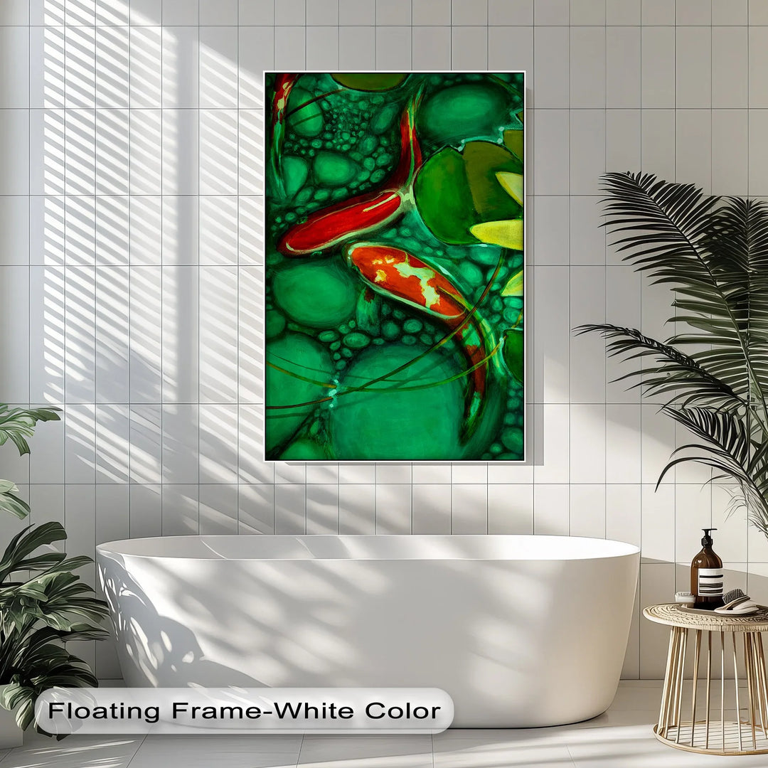 Koi Serenity – Abstract Fish Pond Canvas Print - MyPhotoStation