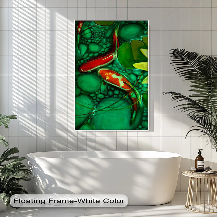 Koi Serenity – Abstract Fish Pond Canvas Print - MyPhotoStation