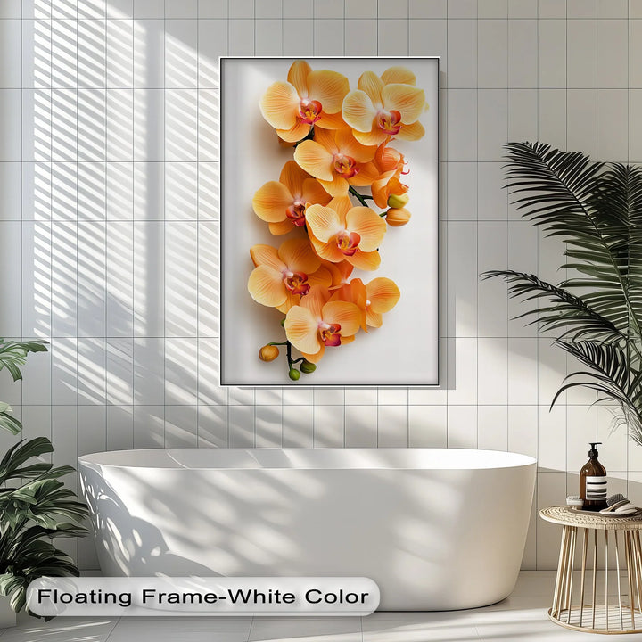 Golden Orchid Radiance – Orange Phalaenopsis Floral Canvas Print - MyPhotoStation