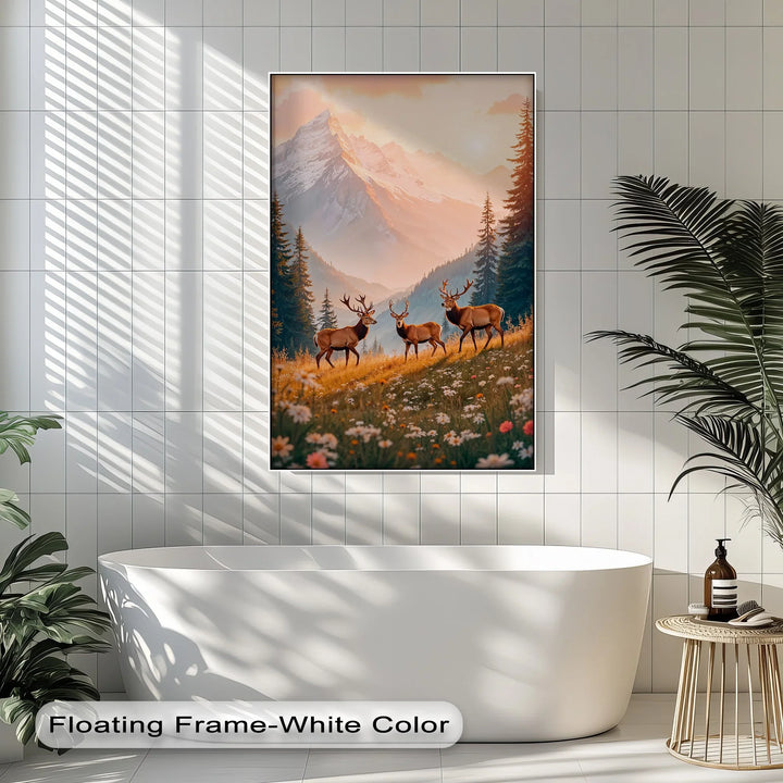 Majestic Elk in Alpine Meadow – Animal Canvas Print - MyPhotoStation