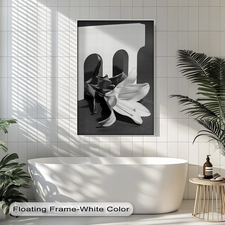 Architectural Bloom – Black & White Floral Canvas Prints - MyPhotoStation