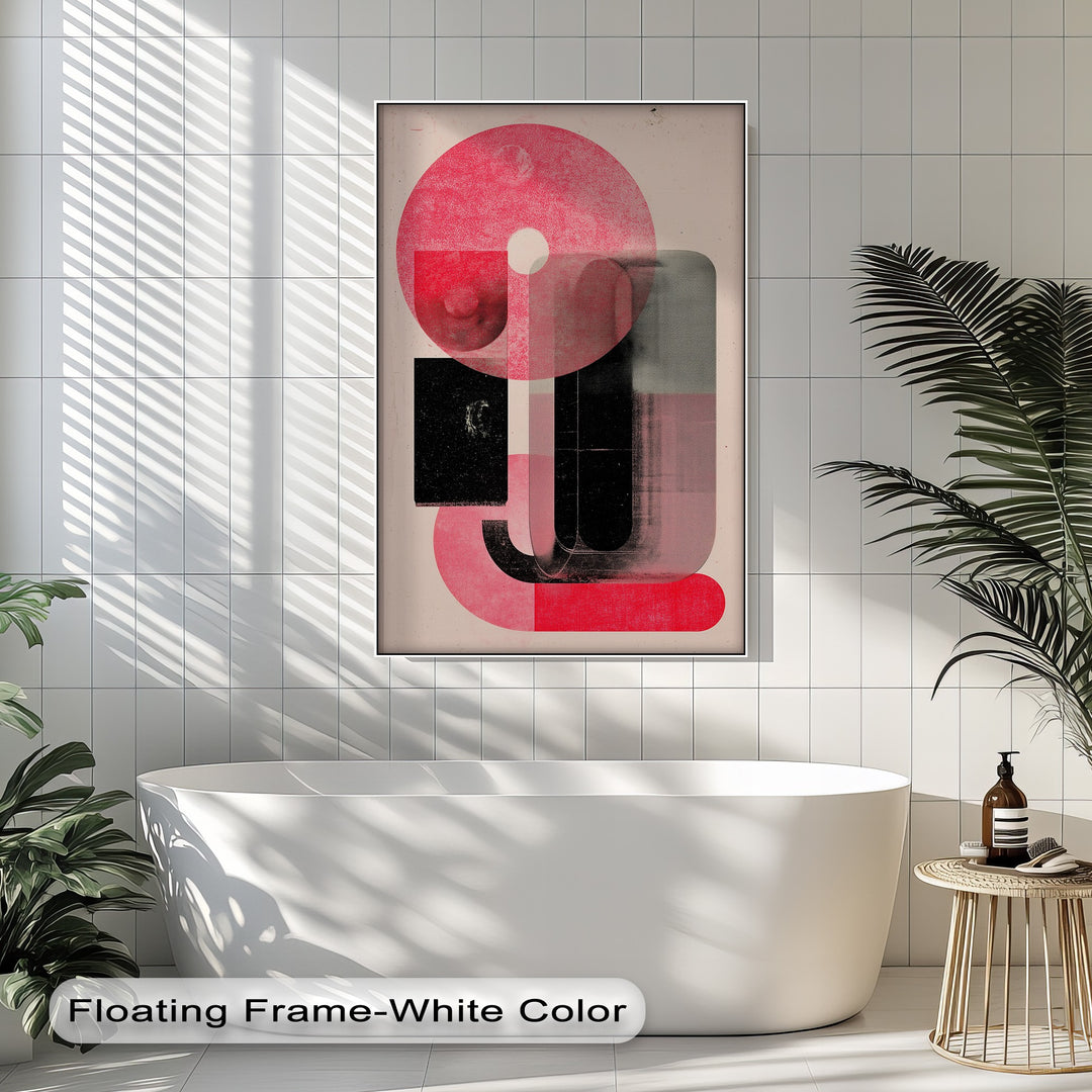 Red Echo – Abstract Geometric Canvas Print
