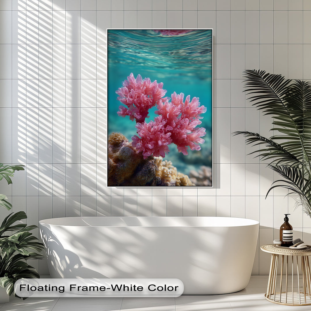 Pink Reef Bloom – Underwater Coral Beauty Canvas Print