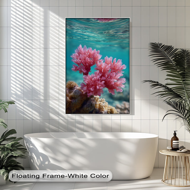 Pink Reef Bloom – Underwater Coral Beauty Canvas Print