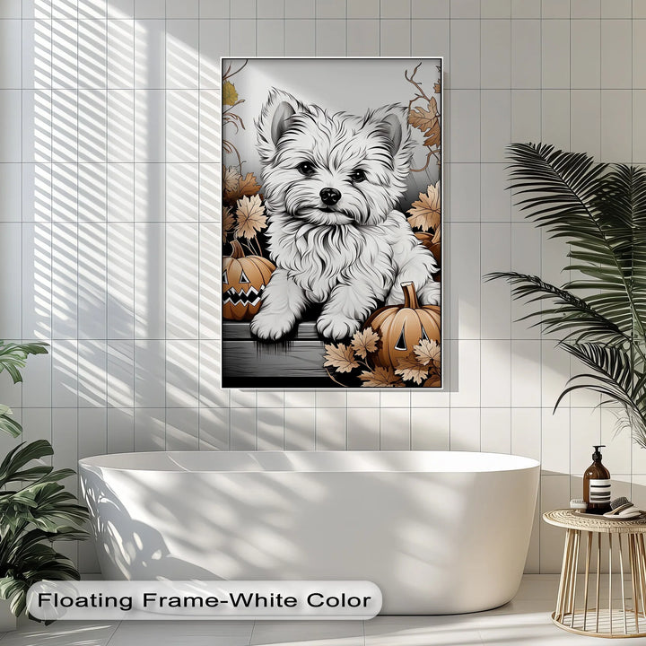 Pumpkin Pup Charm – Halloween Dog Illustration Puppies Canvas Print - MyPhotoStation