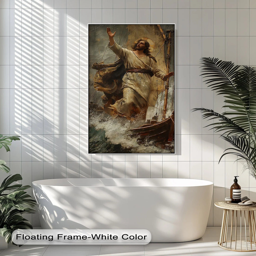 Jesus Calming the Storm – Inspirational Christian Canvas Print - MyPhotoStation